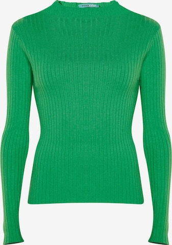 TOOche Sweater 'Pulli Gerippt' in Green: front