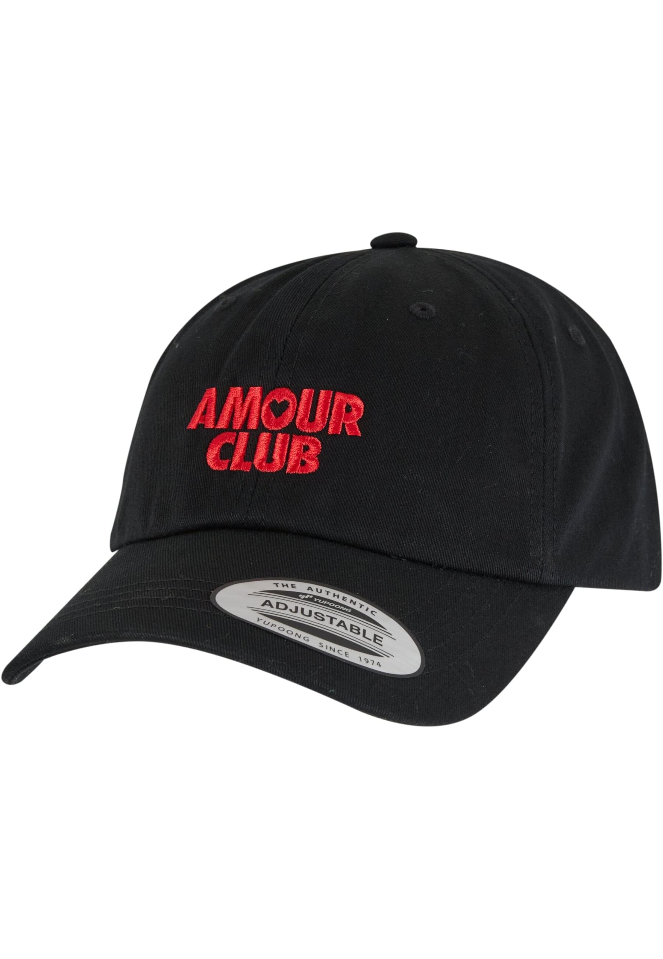 Mister Tee Cap 'Amour Club Heart' in Schwarz: Vorderseite