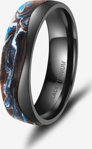 Anello 'MARRYA BT-15 Black Titanium Ocean Blue Edition' di MARRYA in nero: frontale
