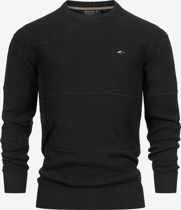 INDICODE JEANS Sweater 'Justice' in Black: front