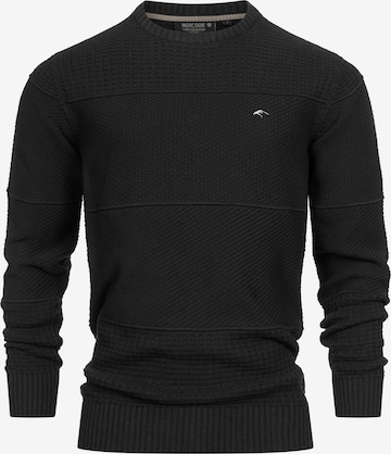 INDICODE JEANS Sweater 'Justice' in Black: front