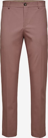 Coupe slim Pantalon à plis SELECTED HOMME en rose : devant