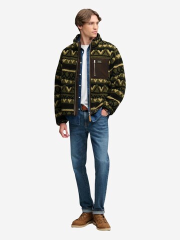 Superdry Fleece jas 'Abstract Fleece Zip Through SDM2014576A' in Groen