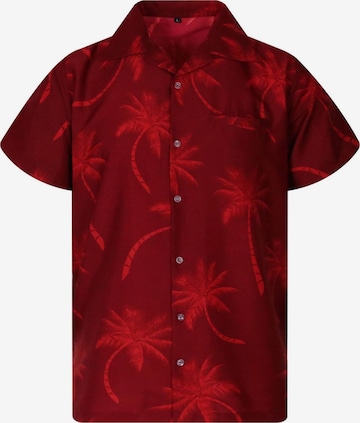 King Kameha T-shirt 'Palmshadow' i röd: framsida