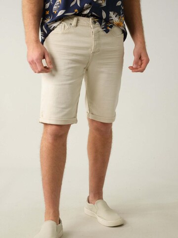 Coupe slim Pantalon 'Bart' Deeluxe en blanc : devant