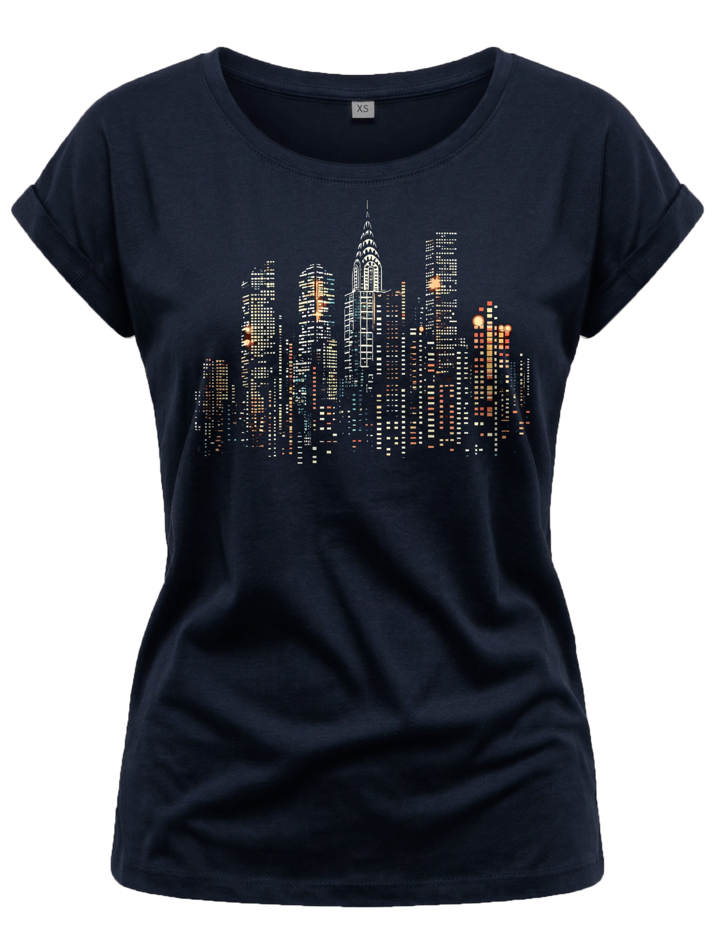 MAKAYA Shirt 'New York Skyline' in Blue: front