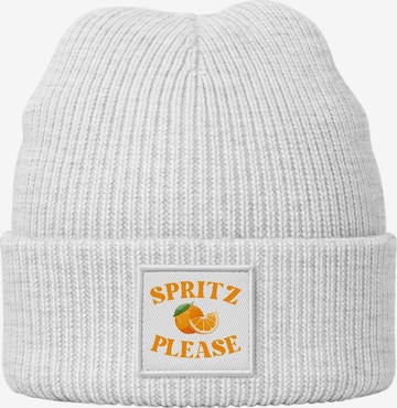 Neverless Mütze 'Spritz Please' in Grau: Vorderseite