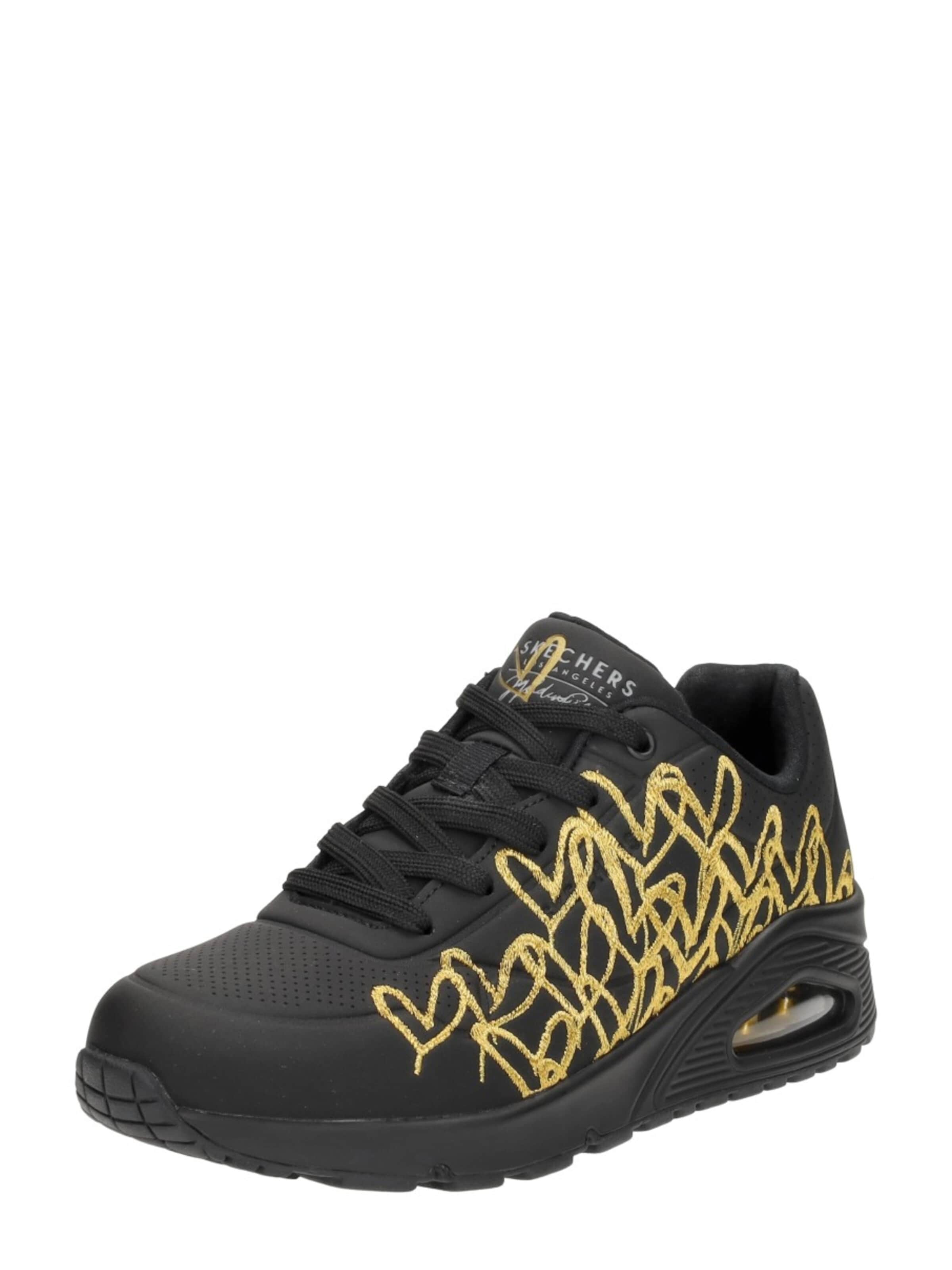 SKECHERS Sneakers laag 'Uno-Golden Heart' in Zwart: voorkant