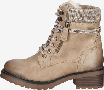 Bama Lace-Up Ankle Boots in Beige