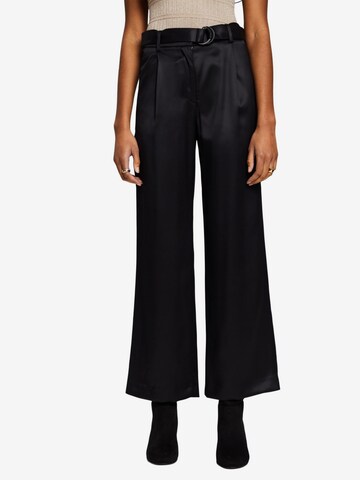 Wide Leg Pantalon à pince ESPRIT en noir : devant