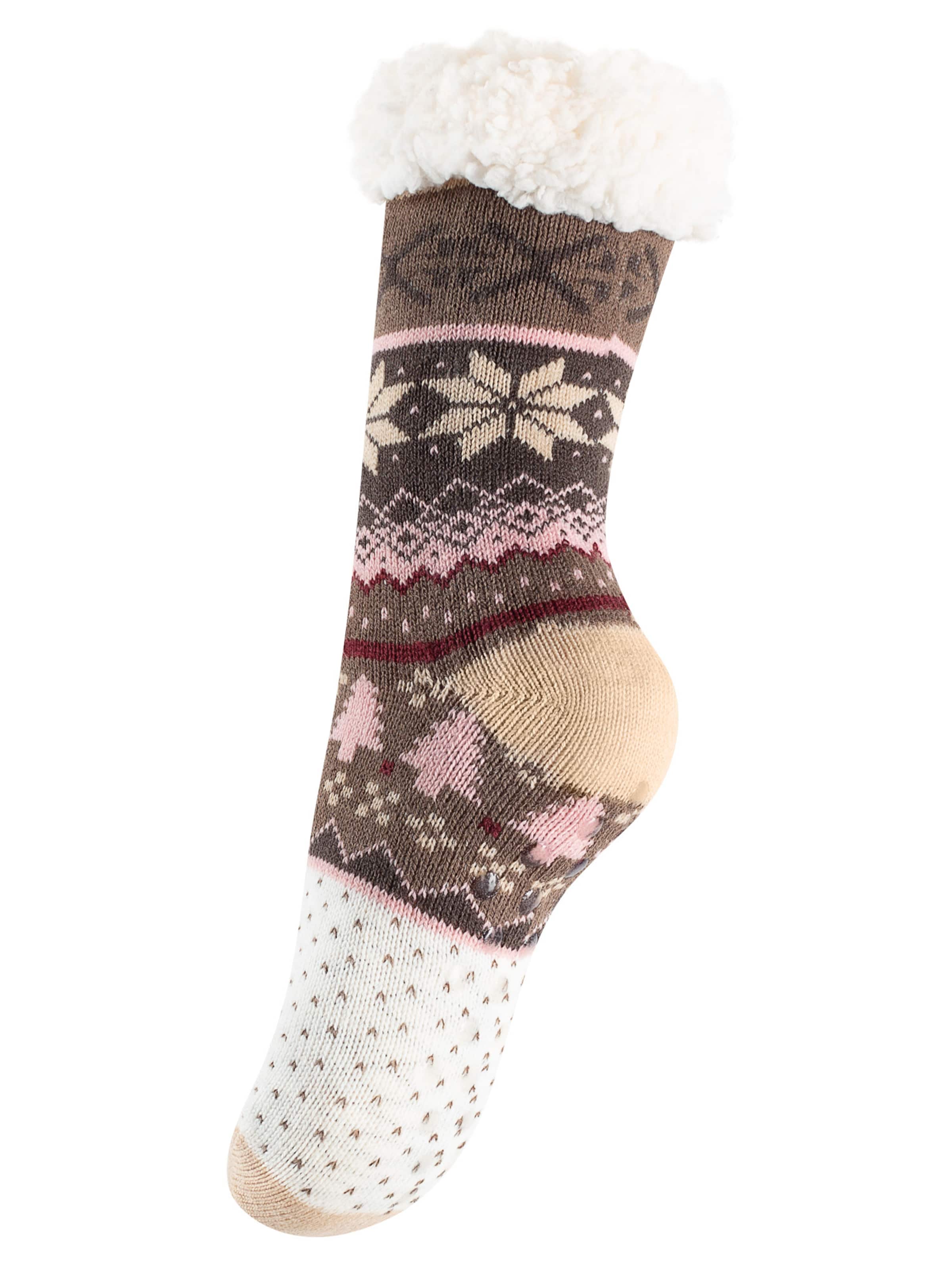 Yenita Meias em areia / castanho / cor-de-rosa / branco, Vista do artigo