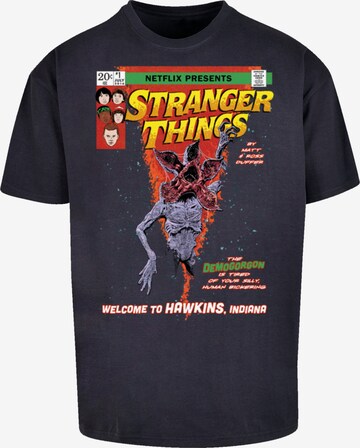 T-Shirt 'Stranger Things Comic Cover Netflix TV Series' F4NT4STIC en bleu : devant