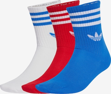 ADIDAS ORIGINALS Къси чорапи '3-Stripes Crew 3 Pairs' в синьо: отпред