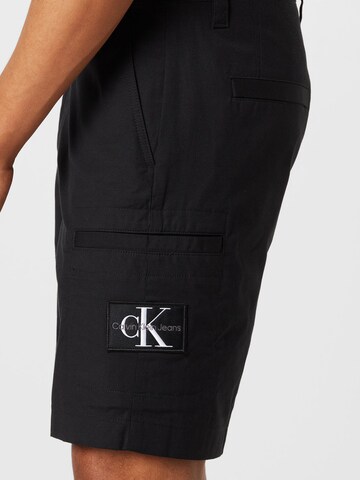 Calvin Klein Jeans regular Lærredsbukser i sort