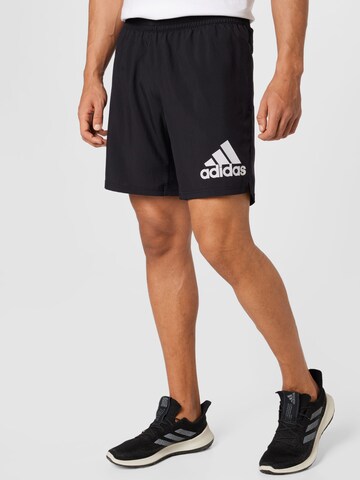 melns ADIDAS SPORTSWEAR Standarta Sporta bikses 'Run It': no priekšpuses