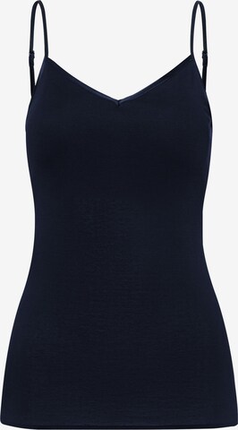 Hanro Top ' Cotton Seamless ' in Blue: front