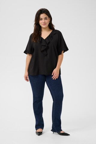 KAFFE CURVE Blouse 'Meriana' in Zwart
