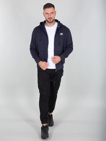 ALPHA INDUSTRIES Zip-Up Hoodie in Blue