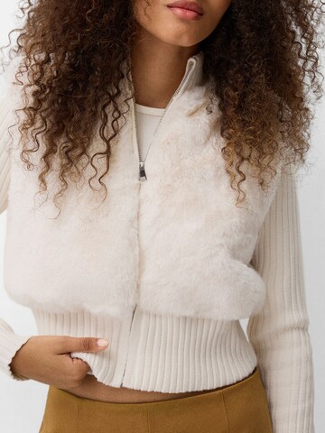 Bershka Knit cardigan in Beige