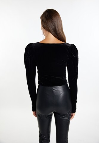 Maglietta di faina in nero
