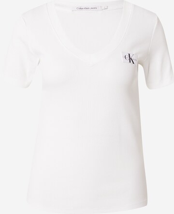 T-shirt Calvin Klein Jeans en blanc : devant