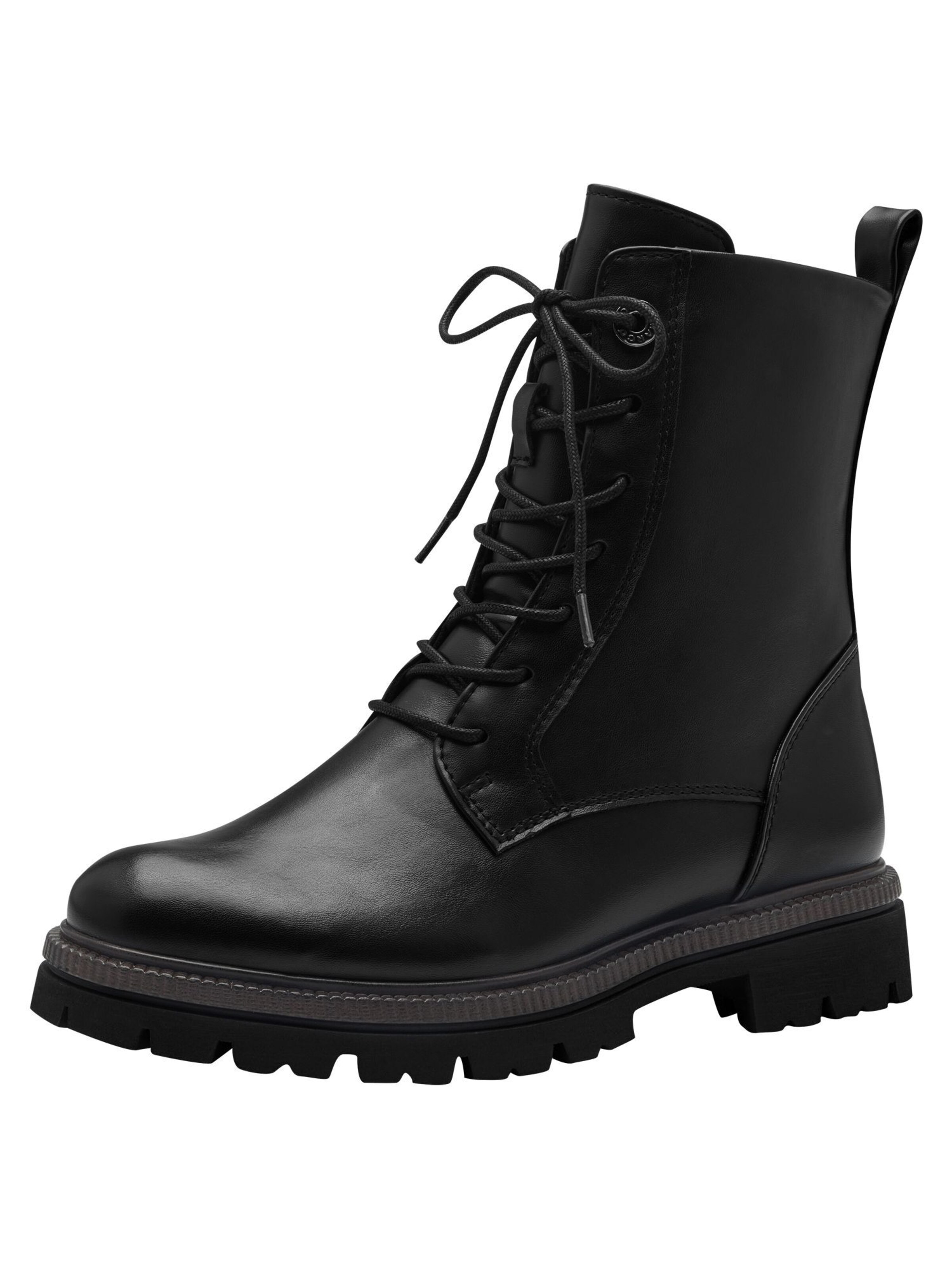 MARCO TOZZI Schnürstiefelette in Schwarz: Vorderseite