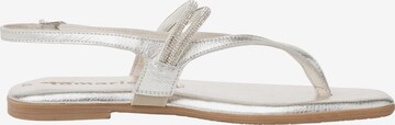 TAMARIS T-Bar Sandals in Silver