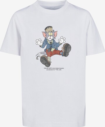 F4NT4STIC T-Shirt 'Tom And Jerry - Frankenstein Tom' in Weiß: predná strana