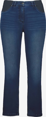 Ulla Popken Slimfit Jeans 'Sammy' in Blauw: voorkant