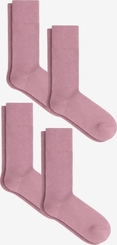 Albero Natur Socken 'Bio-Baumwoll-Frotteesocken Unisex – 4er Pack' in Lila: Vorderseite