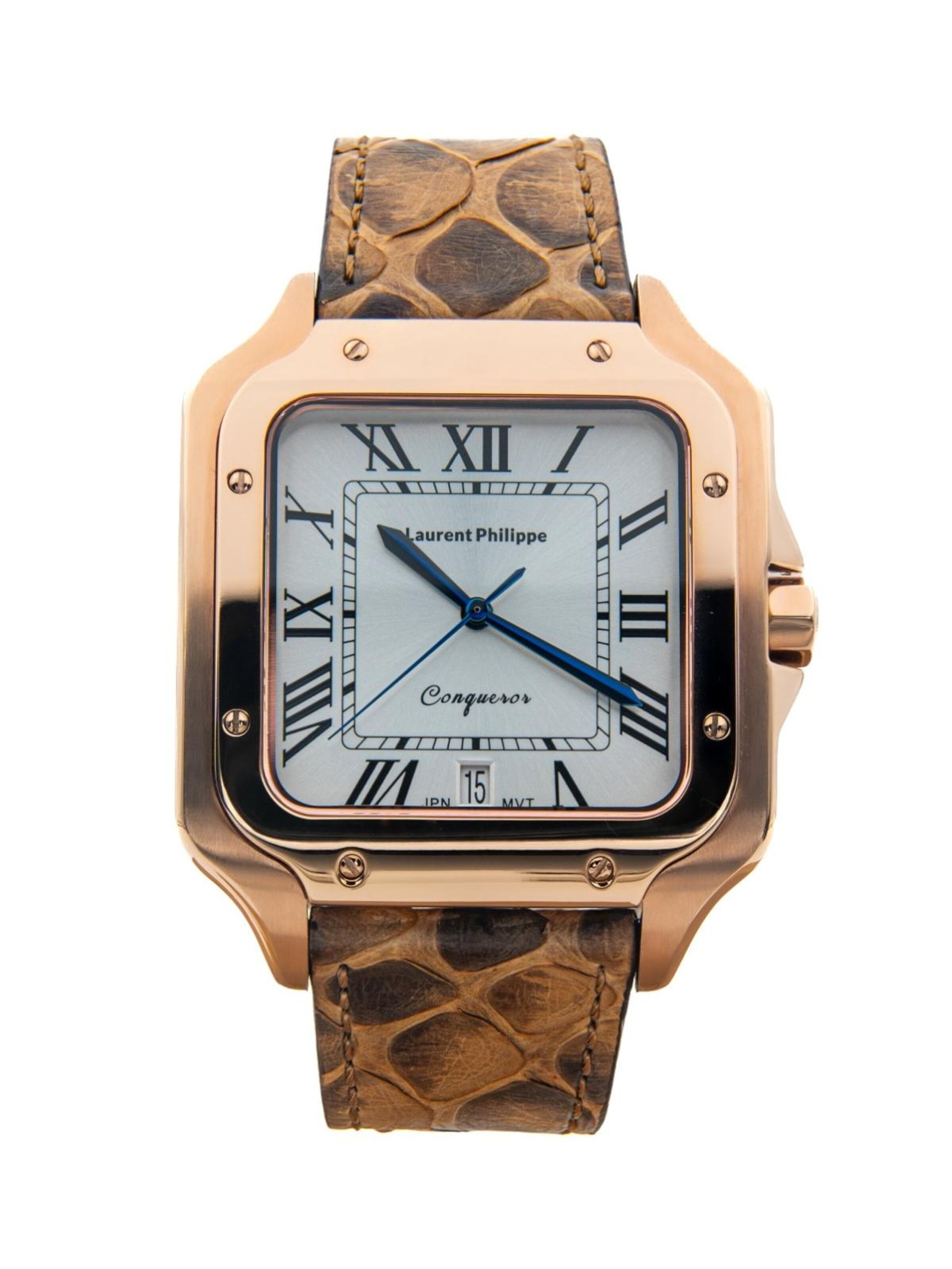 Montre à affichage analogique 'Conqueror Spirit of the Rose Golden Venin' Laurent Philippe en marron : devant