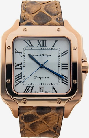 Montre à affichage analogique 'Conqueror Spirit of the Rose Golden Venin' Laurent Philippe en marron : devant