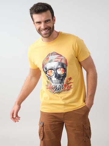 T-Shirt 'Jek' Deeluxe en jaune : devant
