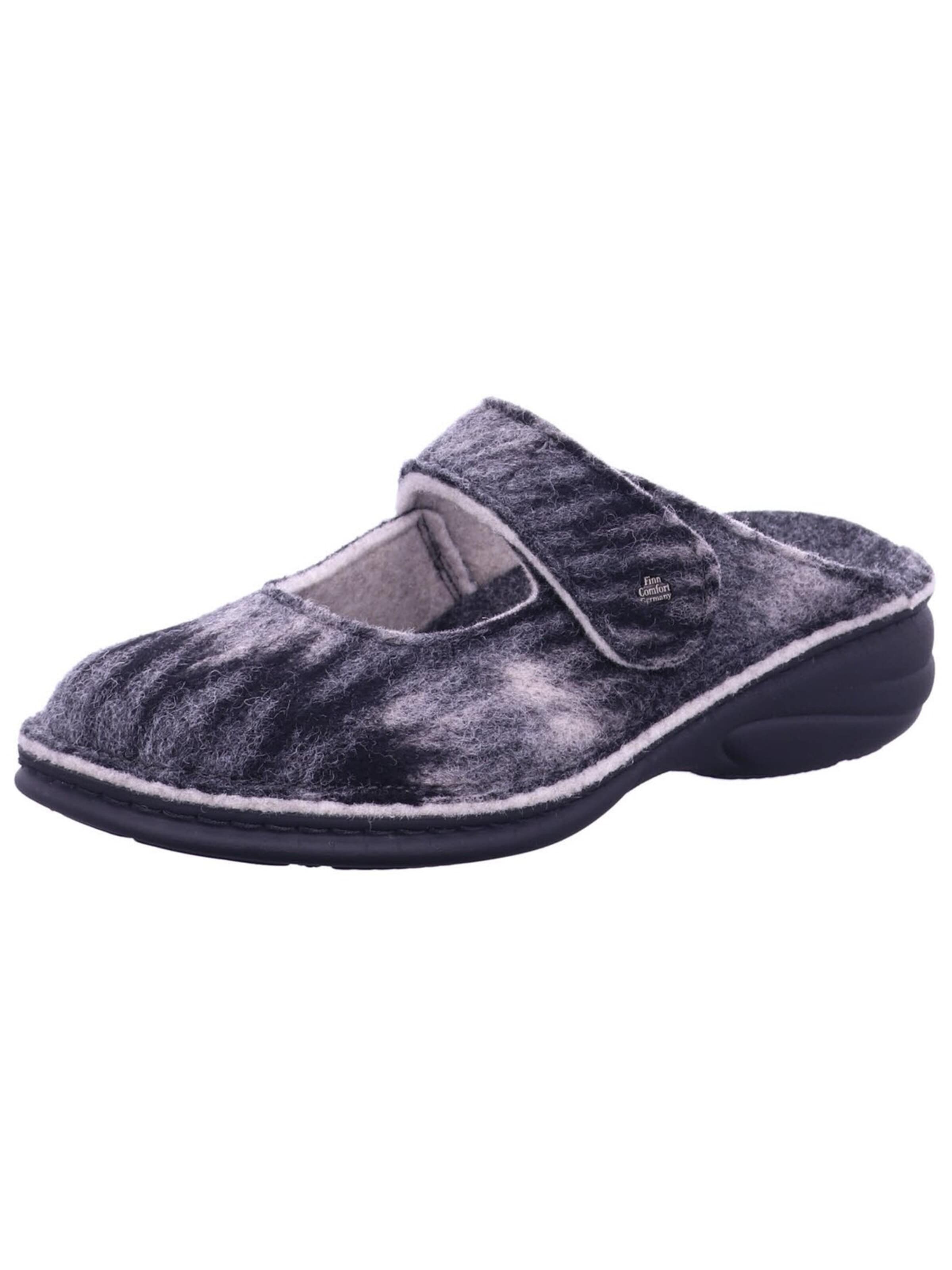 Finn Comfort Huisschoenen 'Hausschuh Damen 06568 744218 Filz in grau' in Lila: voorkant