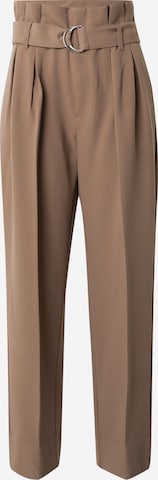 mbym Loose fit Pleat-front trousers 'Veata-M' in Brown: front