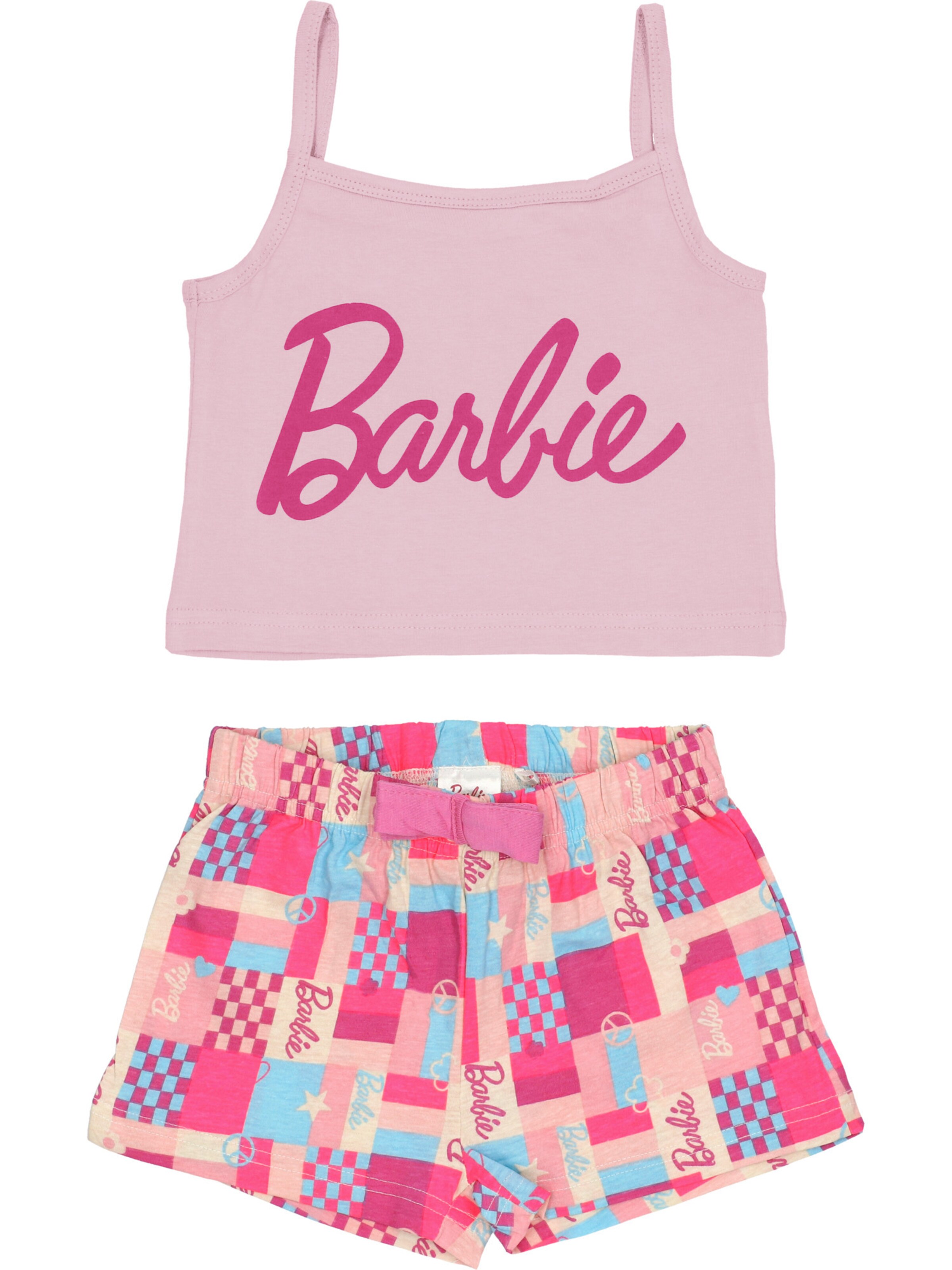 Pyjama ' Barbie ' Mattel en rose : devant