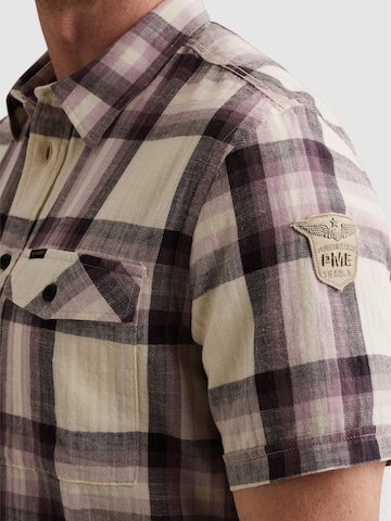 PME Legend Regular fit Overhemd 'Shirt with check pattern and chest pockets' in Lila