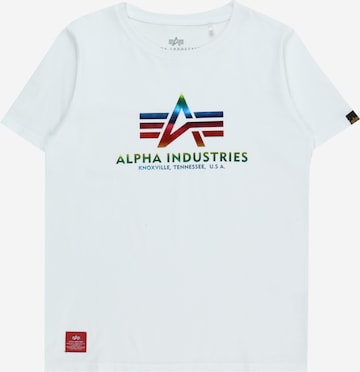 T-Shirt ALPHA INDUSTRIES en blanc : devant