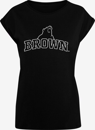 Merchcode T-shirt 'Brown University - Bear' en noir / blanc, Vue avec produit