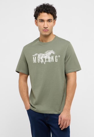 MUSTANG T-Shirt 'Style Austin' in Grün: Vorderseite