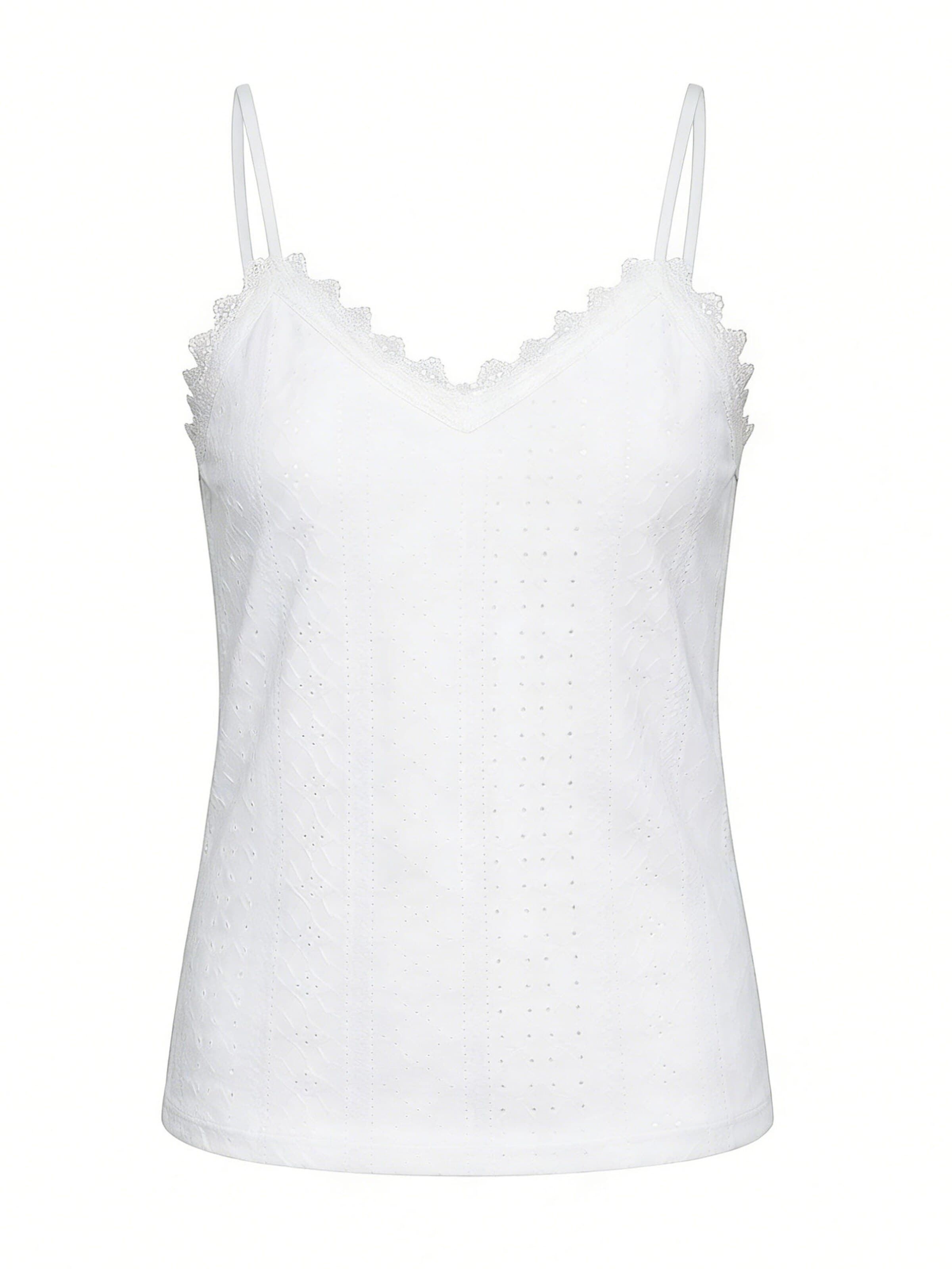 MEETWEE Top 'V-neck summer lace vest' in White: front