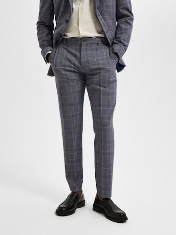 Coupe slim Pantalon à plis SELECTED HOMME en bleu : devant
