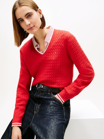 TOMMY HILFIGER Pullover in Rot
