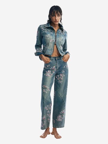 Desigual Wide leg Jeans 'DENIM FLOWERS JAPANESE 26SWDDXC' in Blauw