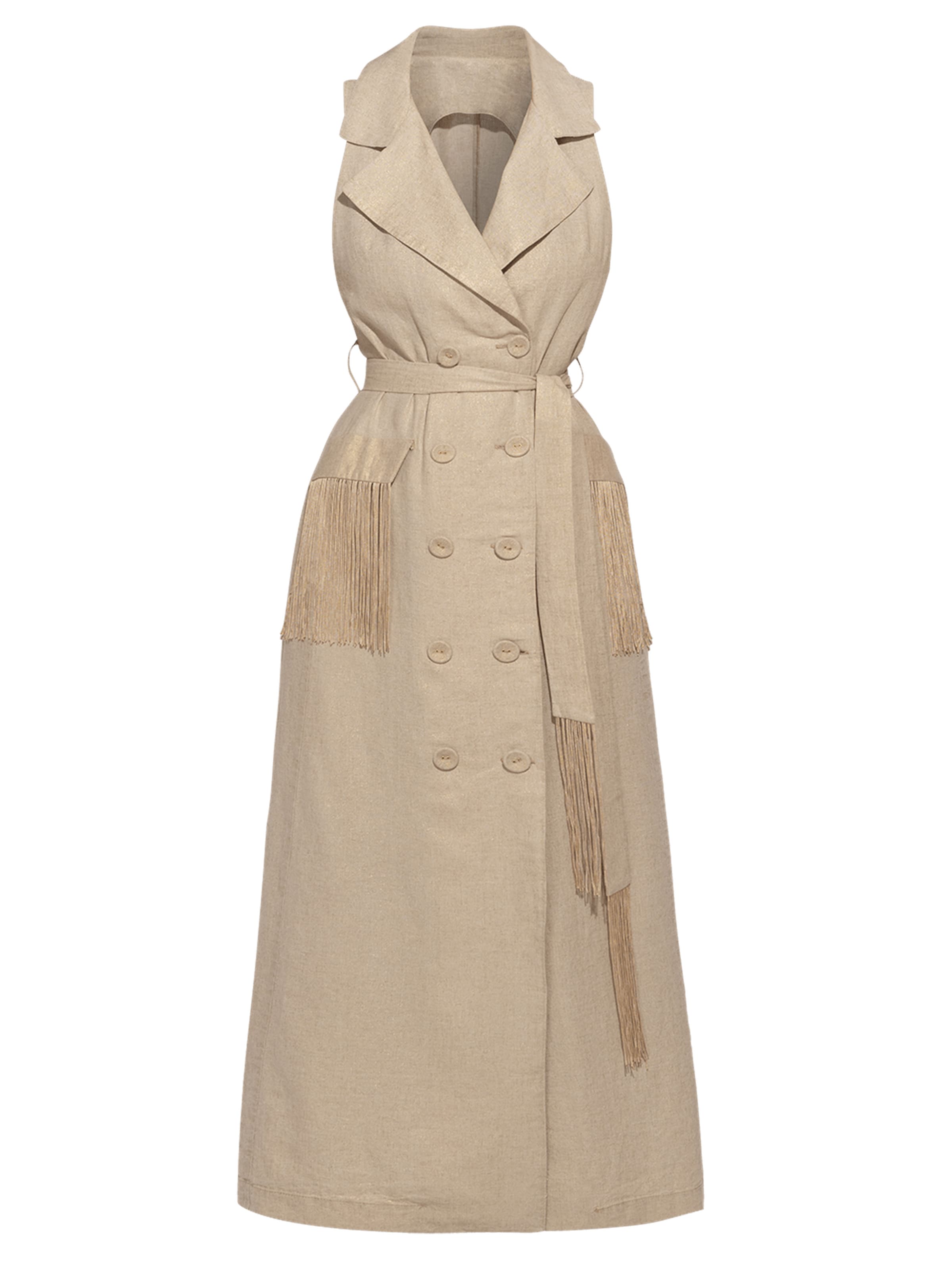 JIORO Jurk 'ESSENTIALS' in Beige: voorkant