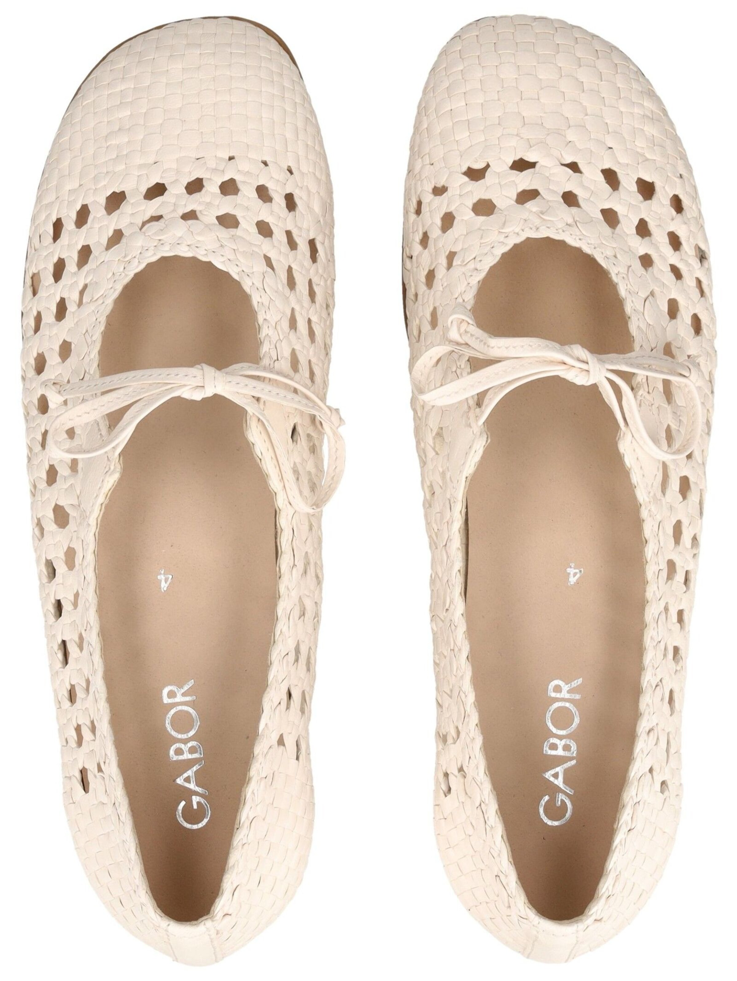 GABOR Ballet Flats with Strap in White