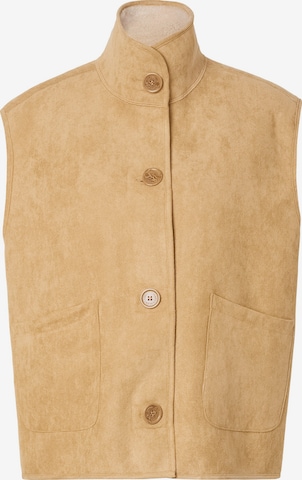Karo Kauer Weste in Beige: Vorderseite