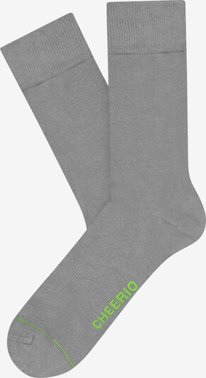 CHEERIO* Socken 'BEST FRIEND' in grau / neongrün, Produktansicht