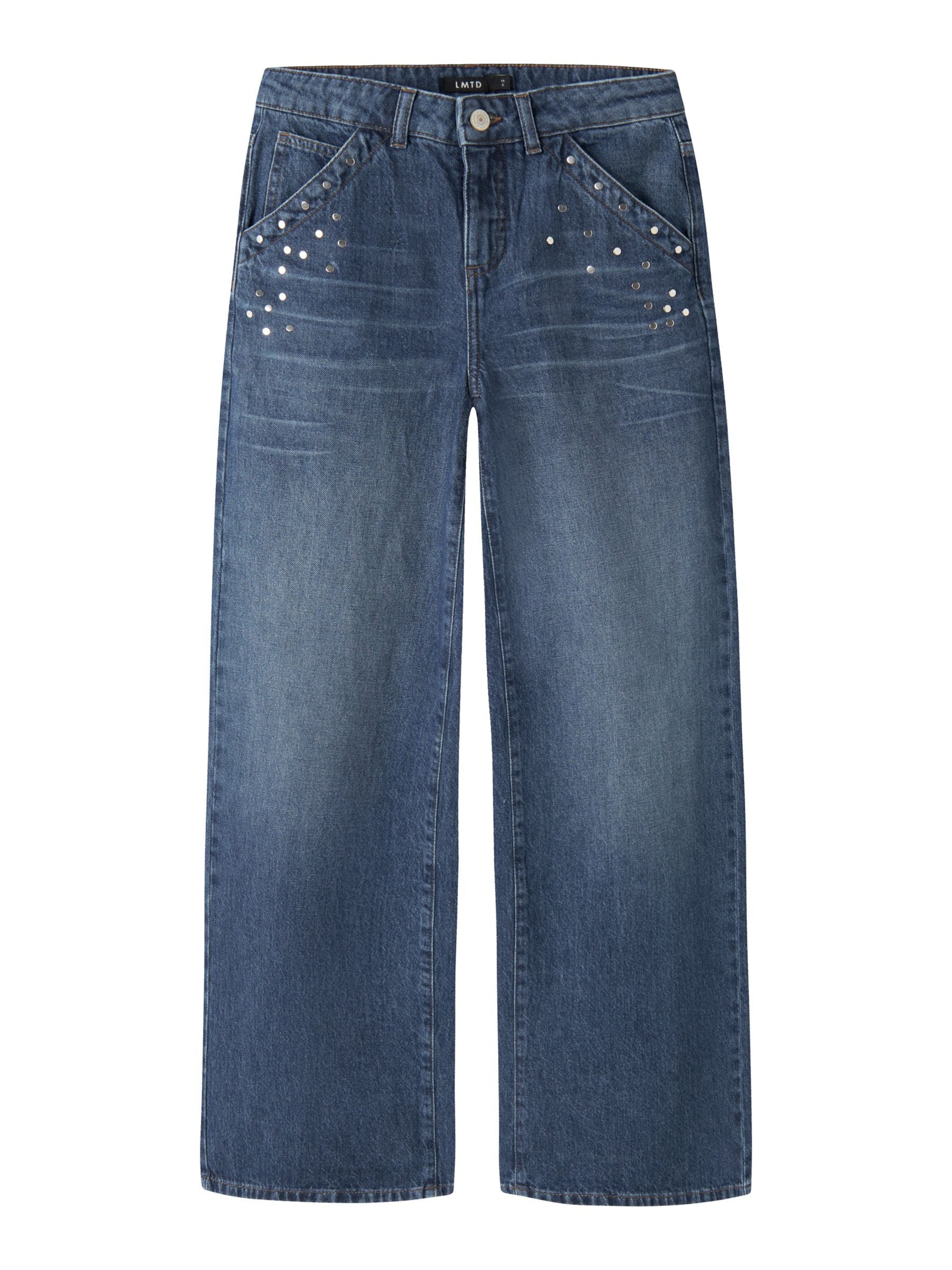 LMTD Wide leg Jeans in Blauw: voorkant