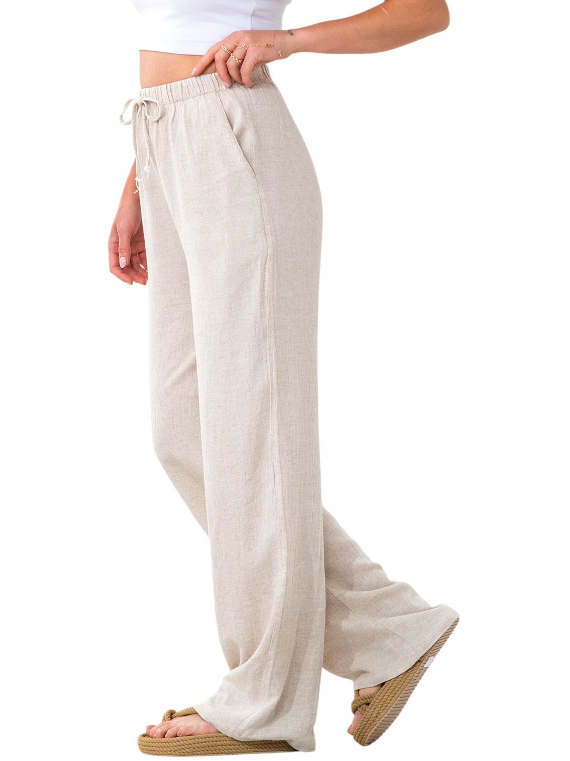 Wide leg Pantaloni 'SAIRA' di WENOR in beige